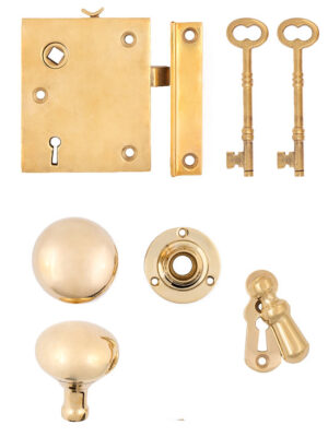 Brass Vertical Rim Lock Set