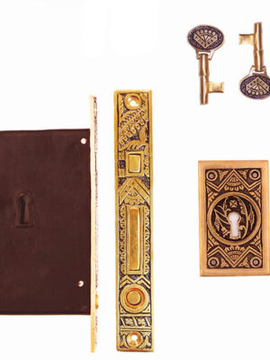 Oriental Locking Pocket Door Set