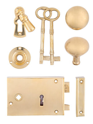Colonial Horizontal Rim Lock Set