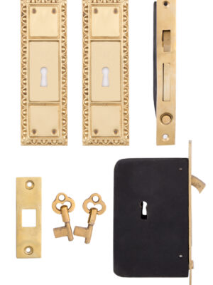 Egg & Dart Locking Pocket Door Set